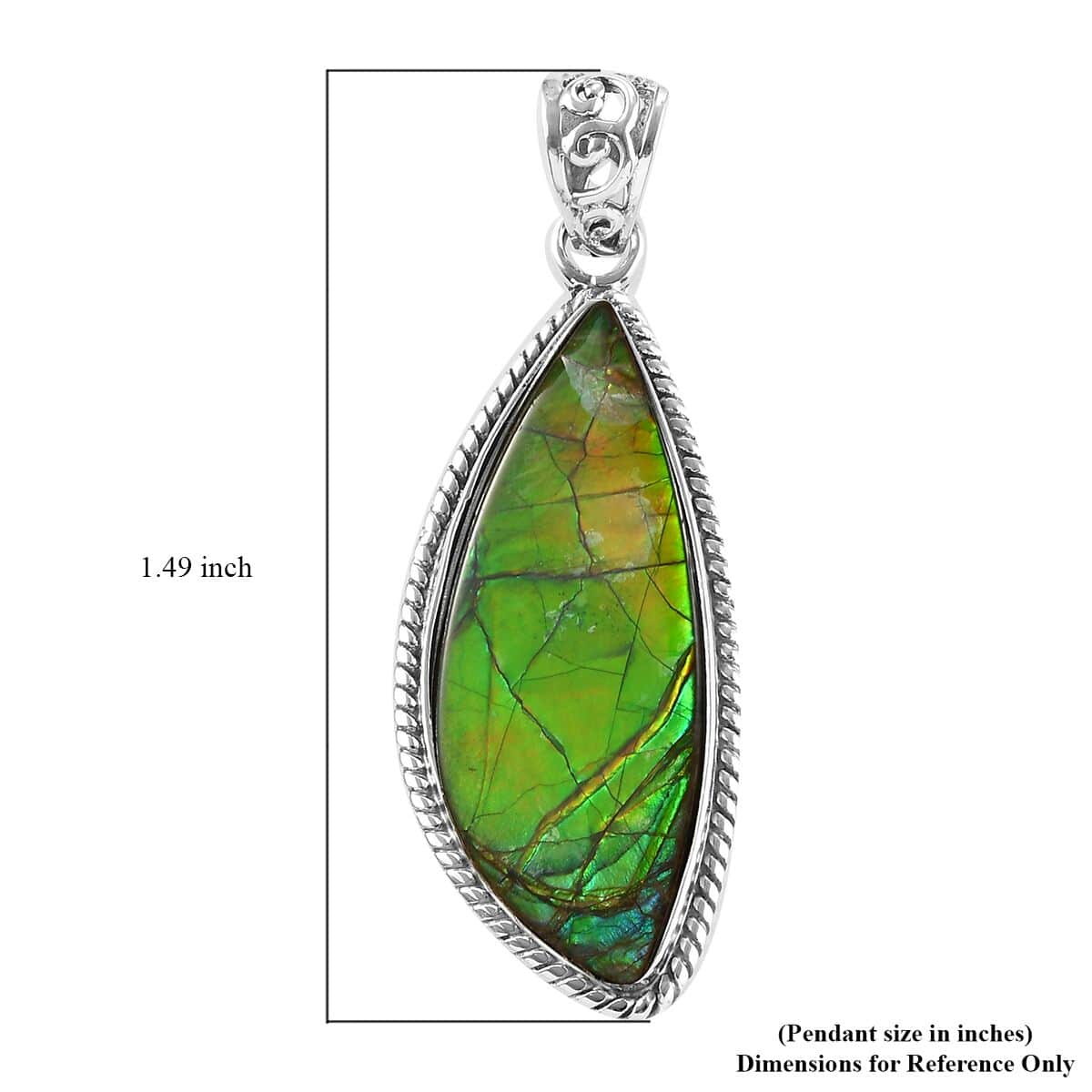 Ammolite Solitaire Pendant in Sterling Silver image number 4