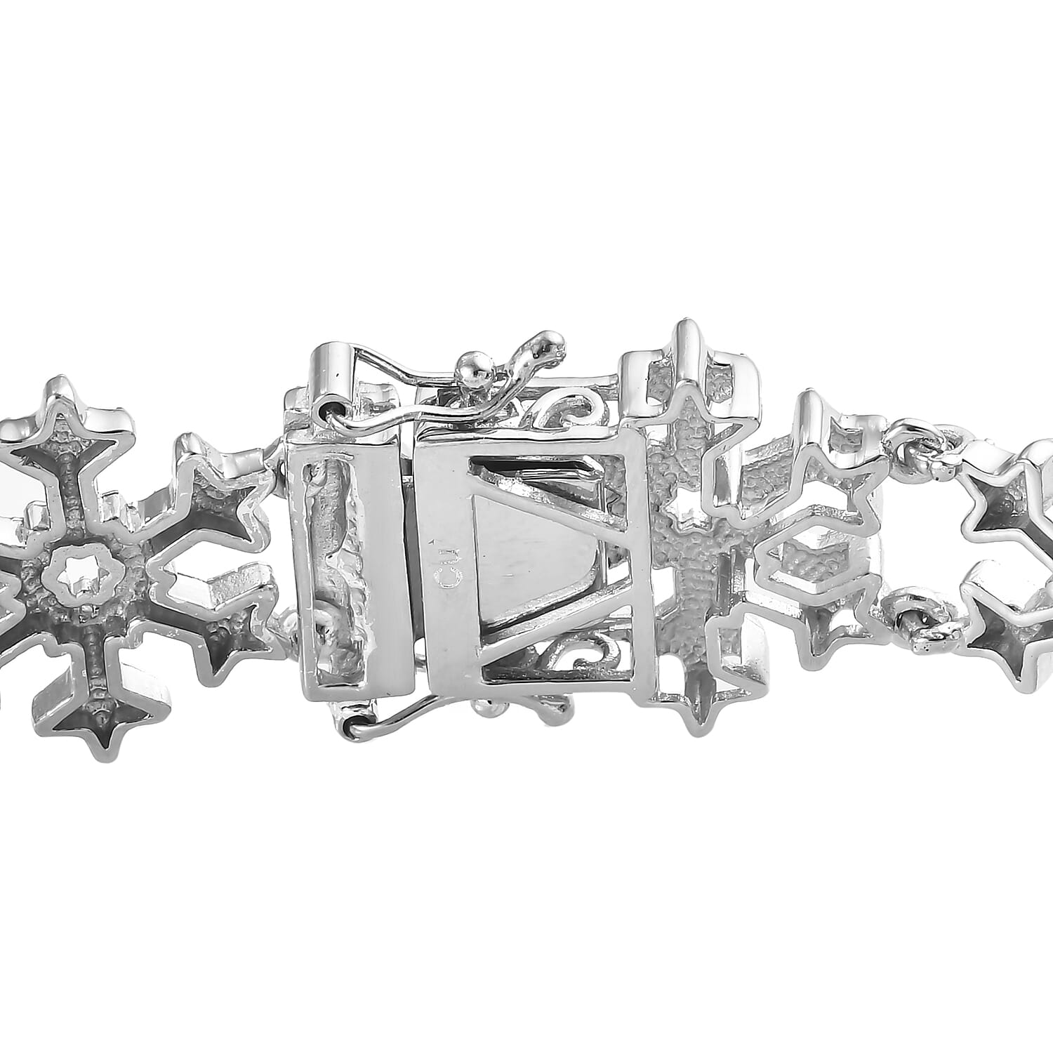 Diamond Accent Bracelet in Platinum Over Copper (7.50 In) 17.15 Grams