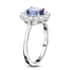 Rhapsody 950 Platinum AAAA Tanzanite and Diamond E-F VS2 Sunburst Ring (Size 9.0) 4.80 Grams 2.40 ctw image number 3