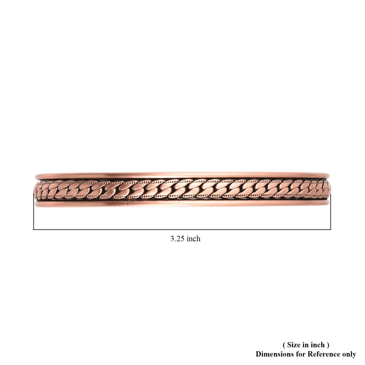 Magnetic By Design Curb Chain Pattern Adjustable Cuff Bracelet in Rosetone (6.50 In) image number 6