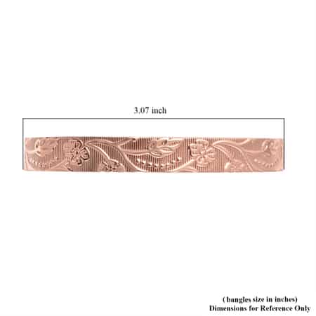 Magnetic By Design Floral Vine Pattern Open Shank Adjustable Cuff Bracelet in Rosetone (6.50 In) image number 6