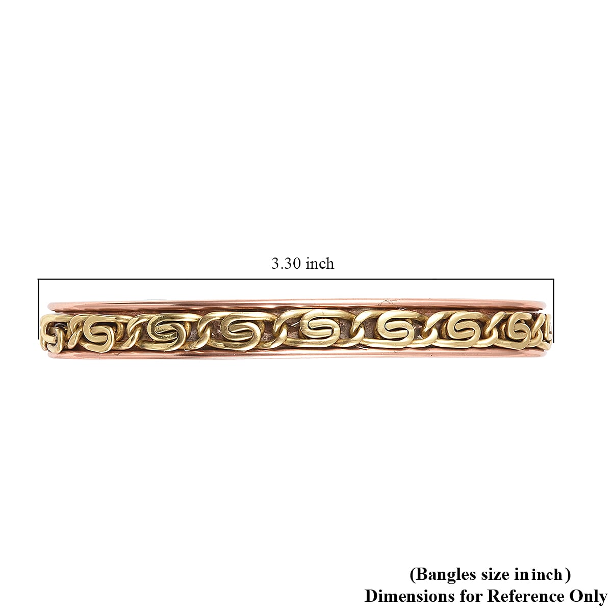 Magnetic By Design Byzantine Chain Pattern Adjustable Cuff Bracelet in Rosetone (6.50 In) image number 6