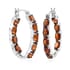 Brazilian Cherry Citrine Inside Out Hoop Earrings in Platinum Over Sterling Silver 7.60 Grams 7.00 ctw image number 0