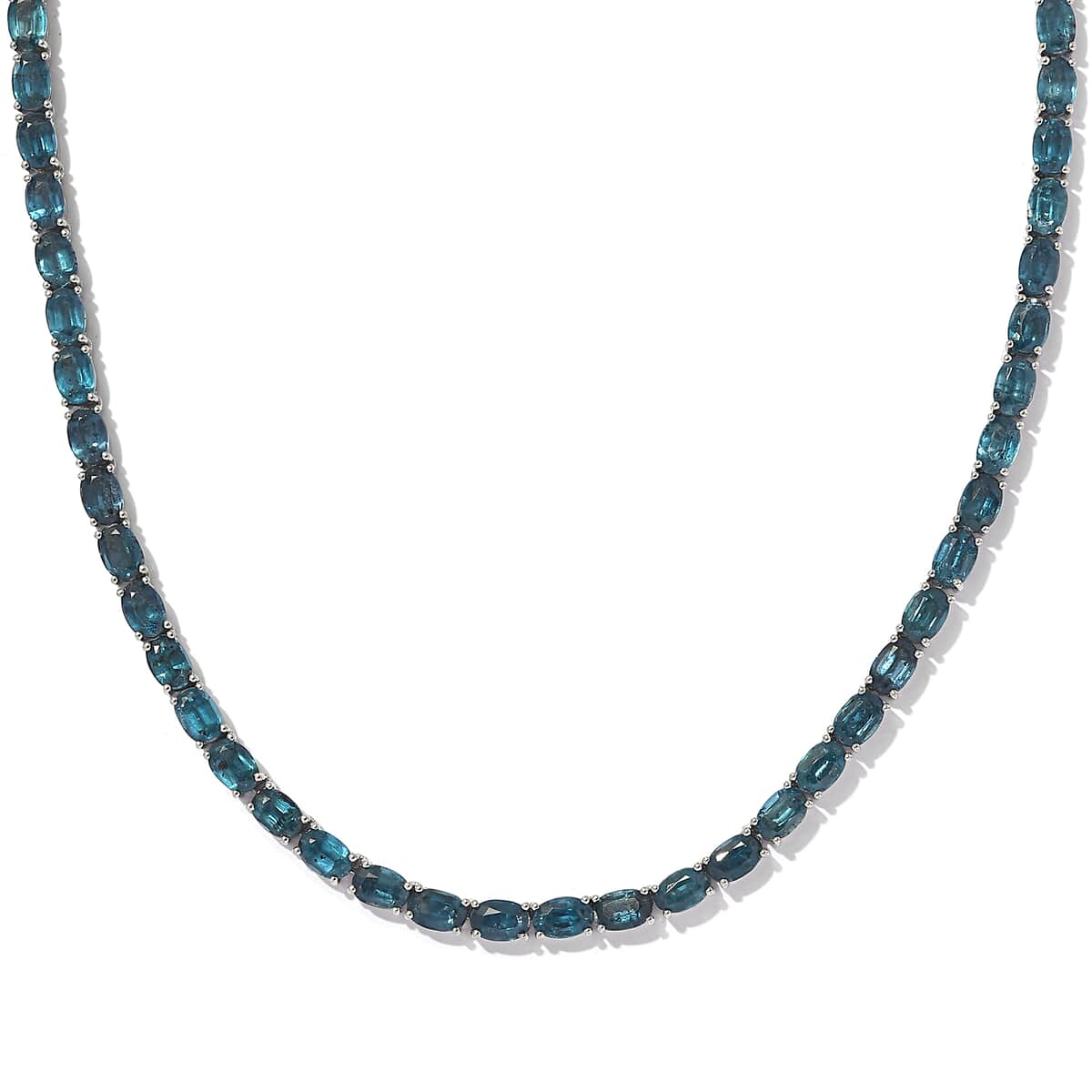 Kashmir Kyanite Tennis Necklace 18 Inches in Platinum Over Sterling Silver 18.80 Grams 46.90 ctw image number 0