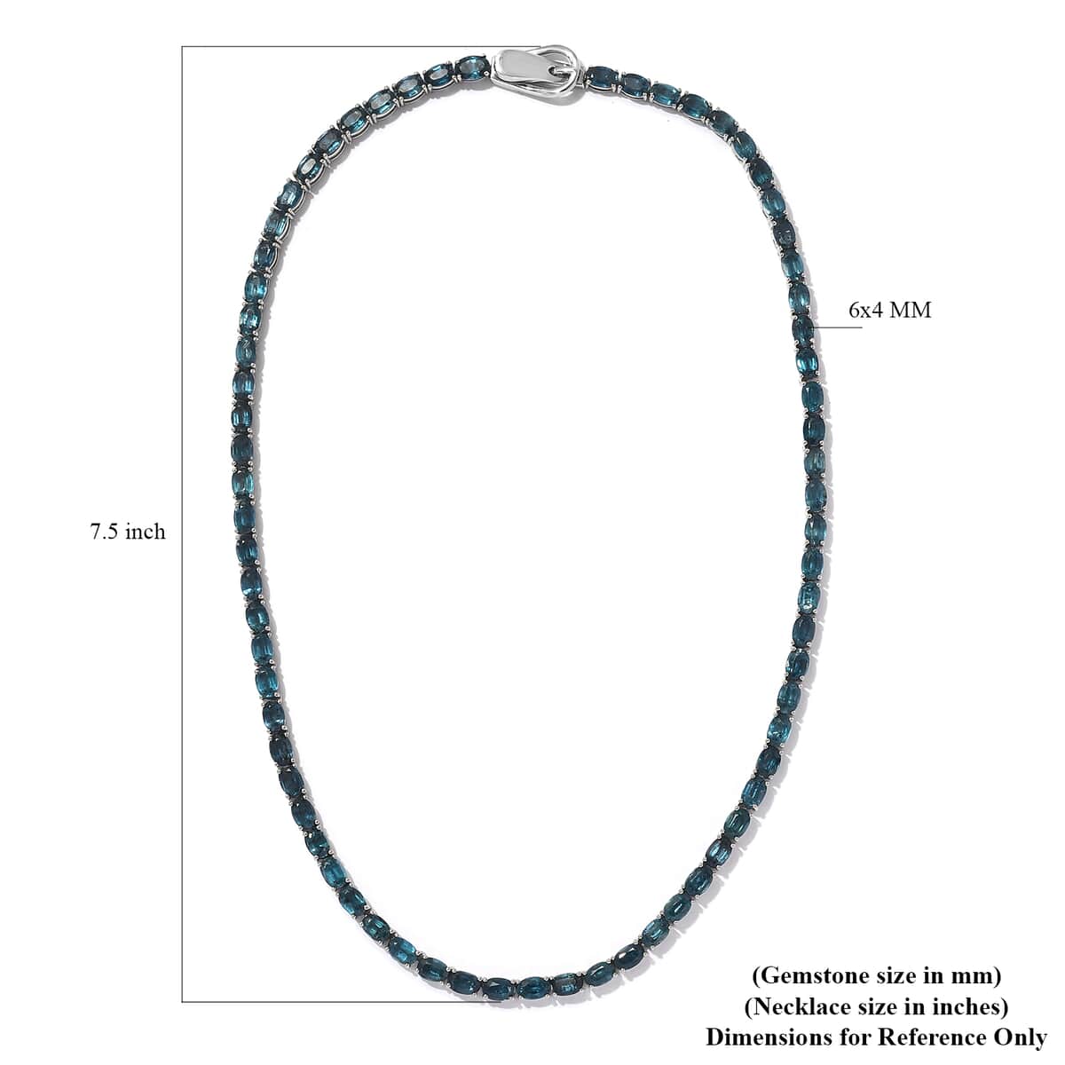 Kashmir Kyanite Tennis Necklace 18 Inches in Platinum Over Sterling Silver 18.80 Grams 46.90 ctw image number 5