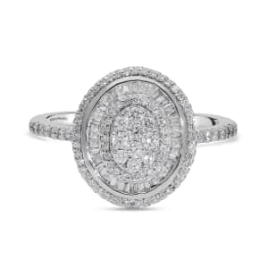 Rhapsody IGI Certified 950 Platinum E-F VS Diamond Cluster Ring (Size 10.0) 6.40 Grams 1.00 ctw