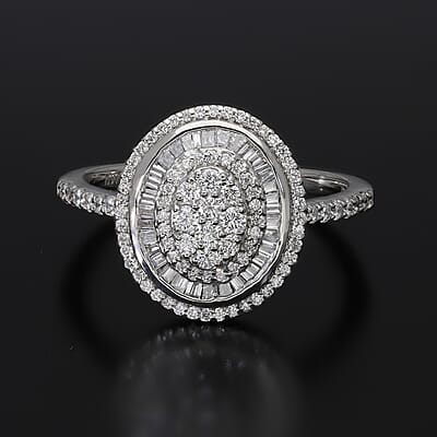 Rhapsody IGI Certified 950 Platinum E-F VS Diamond Cluster Ring (Size 10.0) 6.40 Grams 1.00 ctw