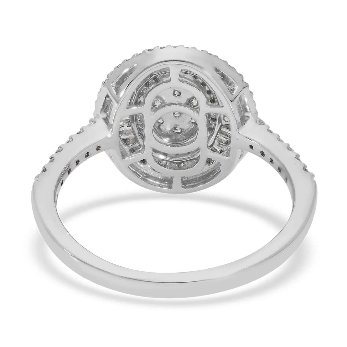 RHAPSODY IGI Certified Diamond E-F VS Cluster Ring in 950 Platinum 6.40 Grams 1.00 ctw image number 4