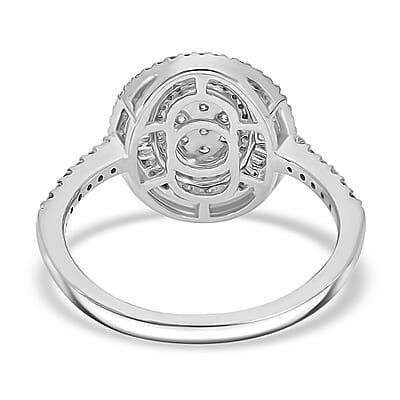 Rhapsody IGI Certified 950 Platinum E-F VS Diamond Cluster Ring (Size 10.0) 6.40 Grams 1.00 ctw