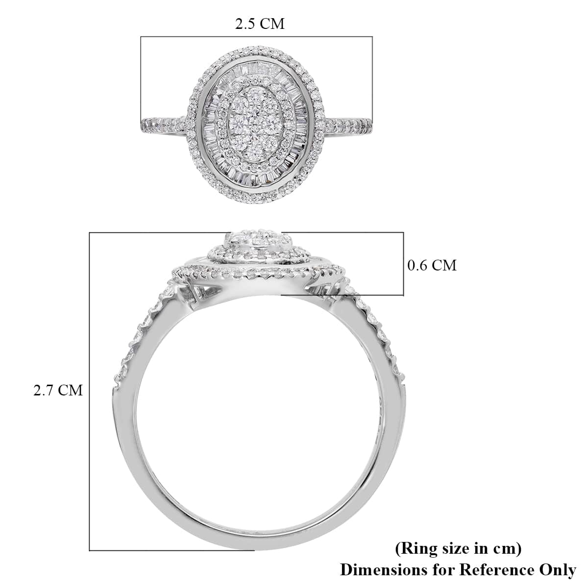 RHAPSODY IGI Certified Diamond E-F VS Cluster Ring in 950 Platinum 6.40 Grams 1.00 ctw image number 5