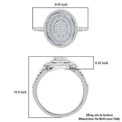 Rhapsody IGI Certified 950 Platinum E-F VS Diamond Cluster Ring (Size 10.0) 6.40 Grams 1.00 ctw
