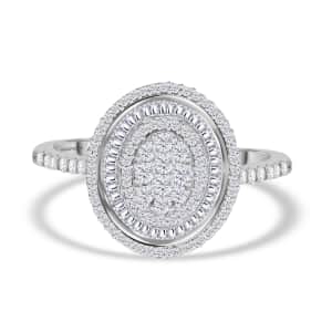 Rhapsody IGI Certified 950 Platinum E-F VS Diamond Cluster Ring (Size 9.0) 6.40 Grams 1.00 ctw