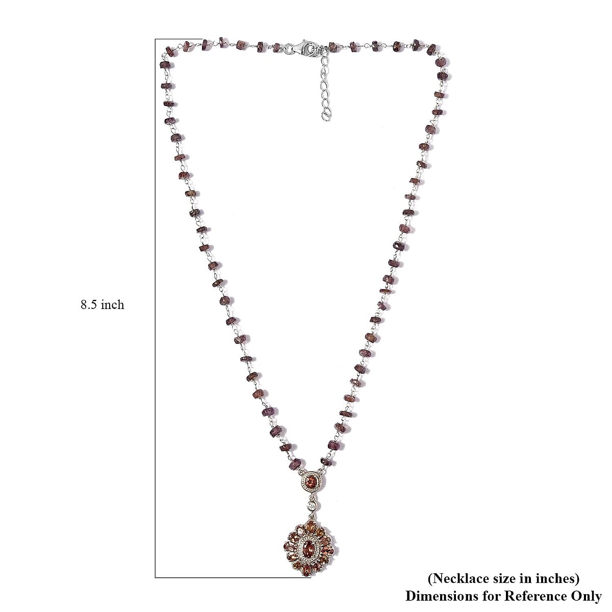 Merelani Color Change Garnet and Zircon Necklace 18 Inches in Platinum Over Sterling Silver 49.80 ctw image number 5