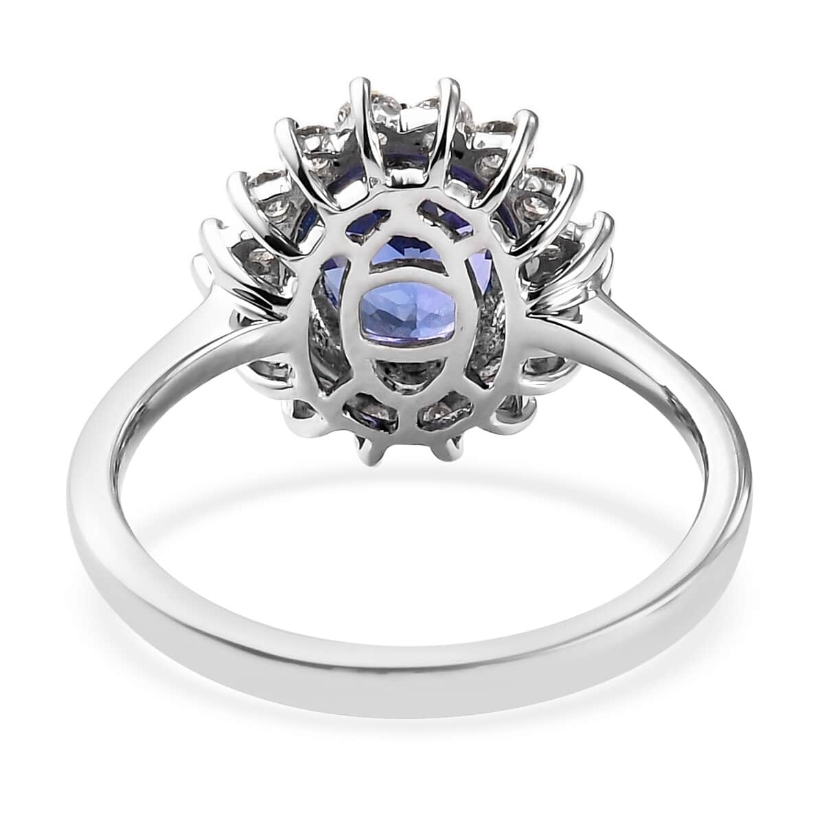 RHAPSODY 950 Platinum AAAA Tanzanite and E-F VS Diamond Cocktail Ring 5.15 Grams 2.25 ctw image number 4