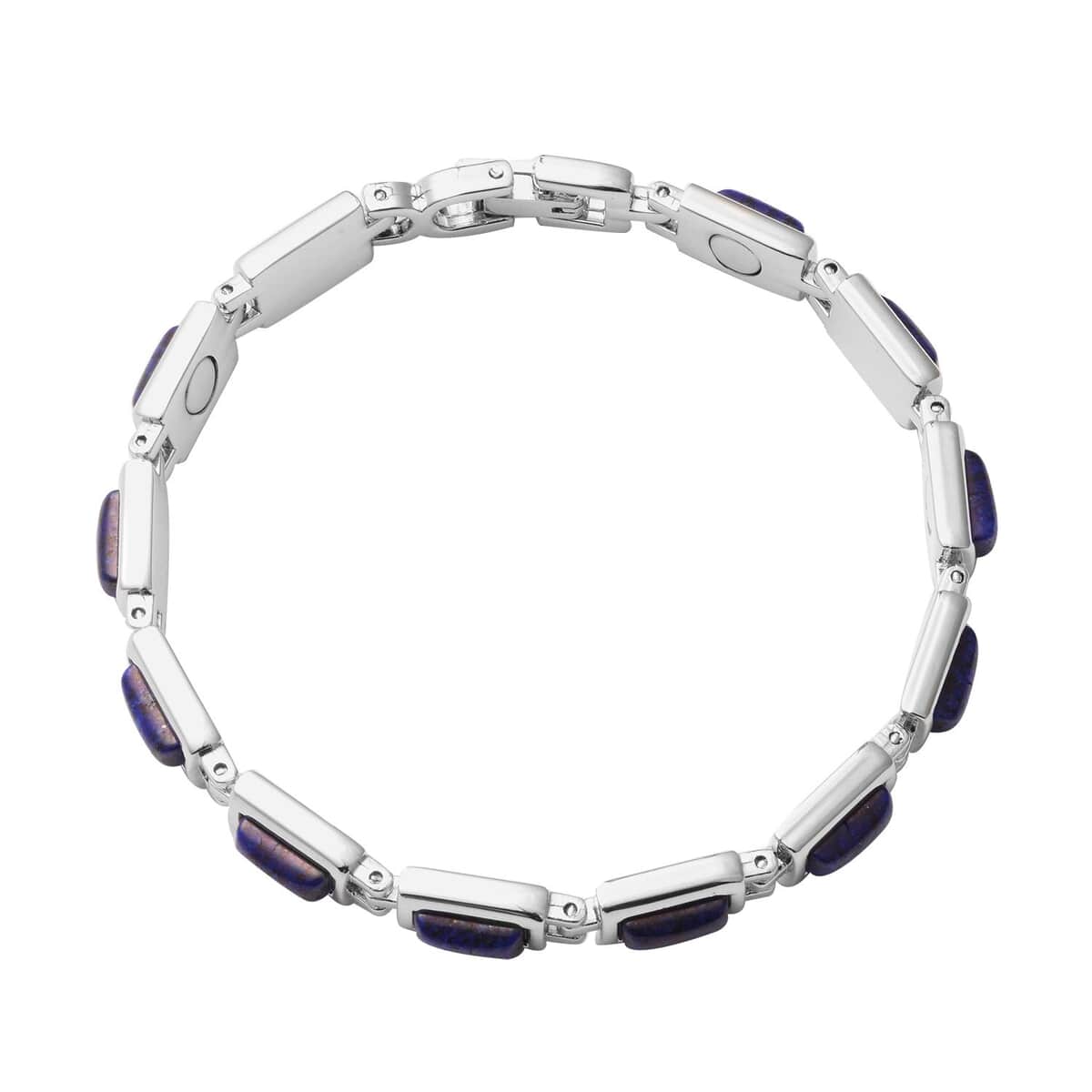 Magnetic By Design Lapis Lazuli Tennis Bracelet in Silvertone (6.50 In) 15.00 ctw image number 2