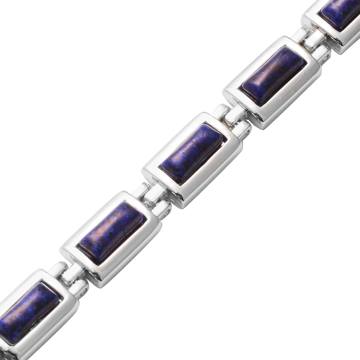 Magnetic By Design Lapis Lazuli Tennis Bracelet in Silvertone (6.50 In) 15.00 ctw image number 3