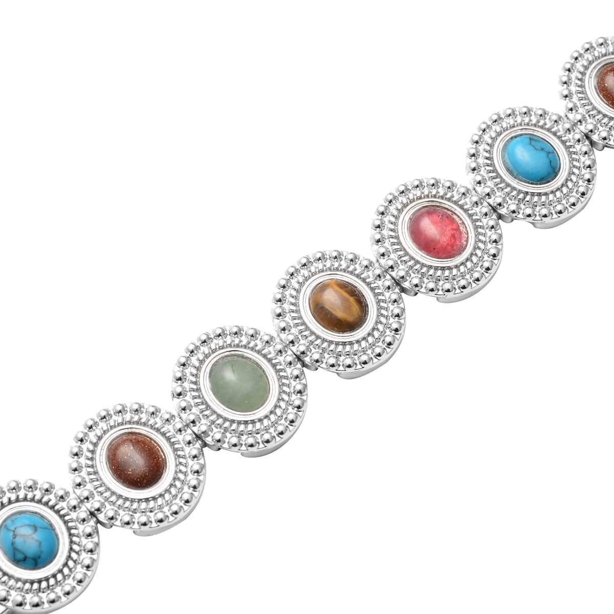 Magnetic By Design Multi Gemstone Bracelet in Silvertone (6.50 In) 20.00 ctw image number 2