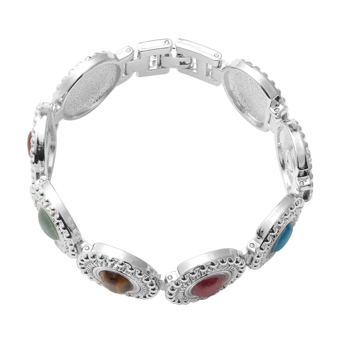 Magnetic By Design Multi Gemstone Bracelet in Silvertone (6.50 In) 20.00 ctw image number 3