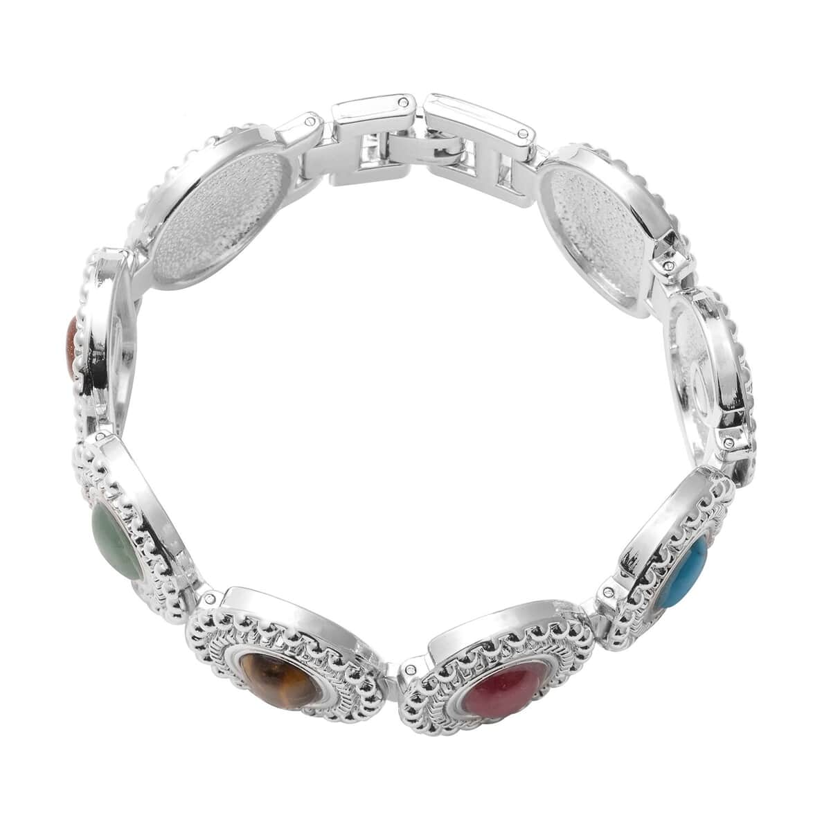 Magnetic By Design Multi Gemstone Bracelet in Silvertone (7.25 In) 20.00 ctw image number 3