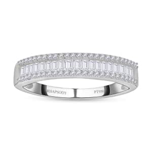 Rhapsody IGI Certified E-F VS Diamond Band Ring, 950 Platinum Ring, Diamond Ring, Wedding Band, Gifts For Her 0.50 ctw