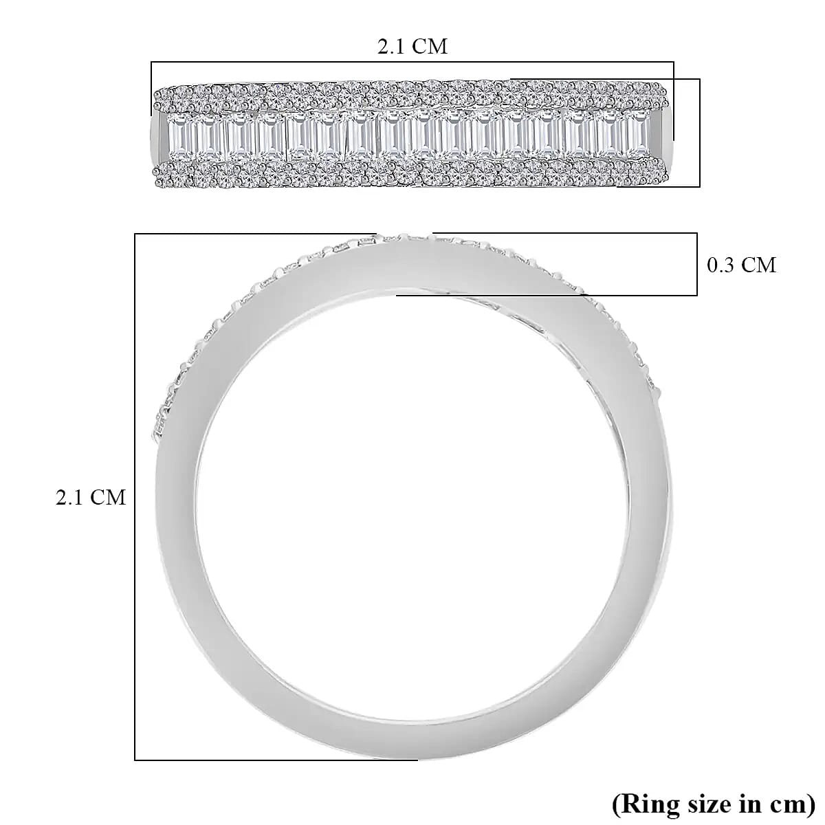 Rhapsody IGI Certified E-F VS Diamond 0.50 ctw Band Ring, 950 Platinum Ring, Diamond Ring, Wedding Band, Gifts For Her (Size 10.00)
