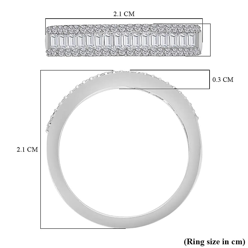 Rhapsody IGI Certified E-F VS Diamond Band Ring, 950 Platinum Ring, Diamond Ring, Wedding Band, Gifts For Her 0.50 ctw