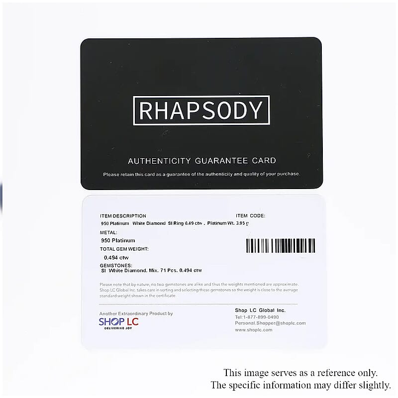 Rhapsody IGI Certified E-F VS Diamond Band Ring, 950 Platinum Ring, Diamond Ring, Wedding Band, Gifts For Her 0.50 ctw