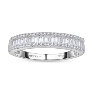 Rhapsody E-F VS Diamond 0.50 ctw Band Ring, 950 Platinum Ring, Diamond Ring, Wedding Band, Gifts For Her (Size 9.0)