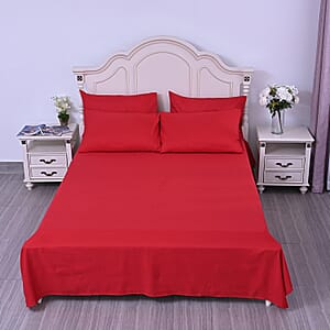 Homesmart Red Solid 6pcs Sheet Set - Queen (Microfiber)