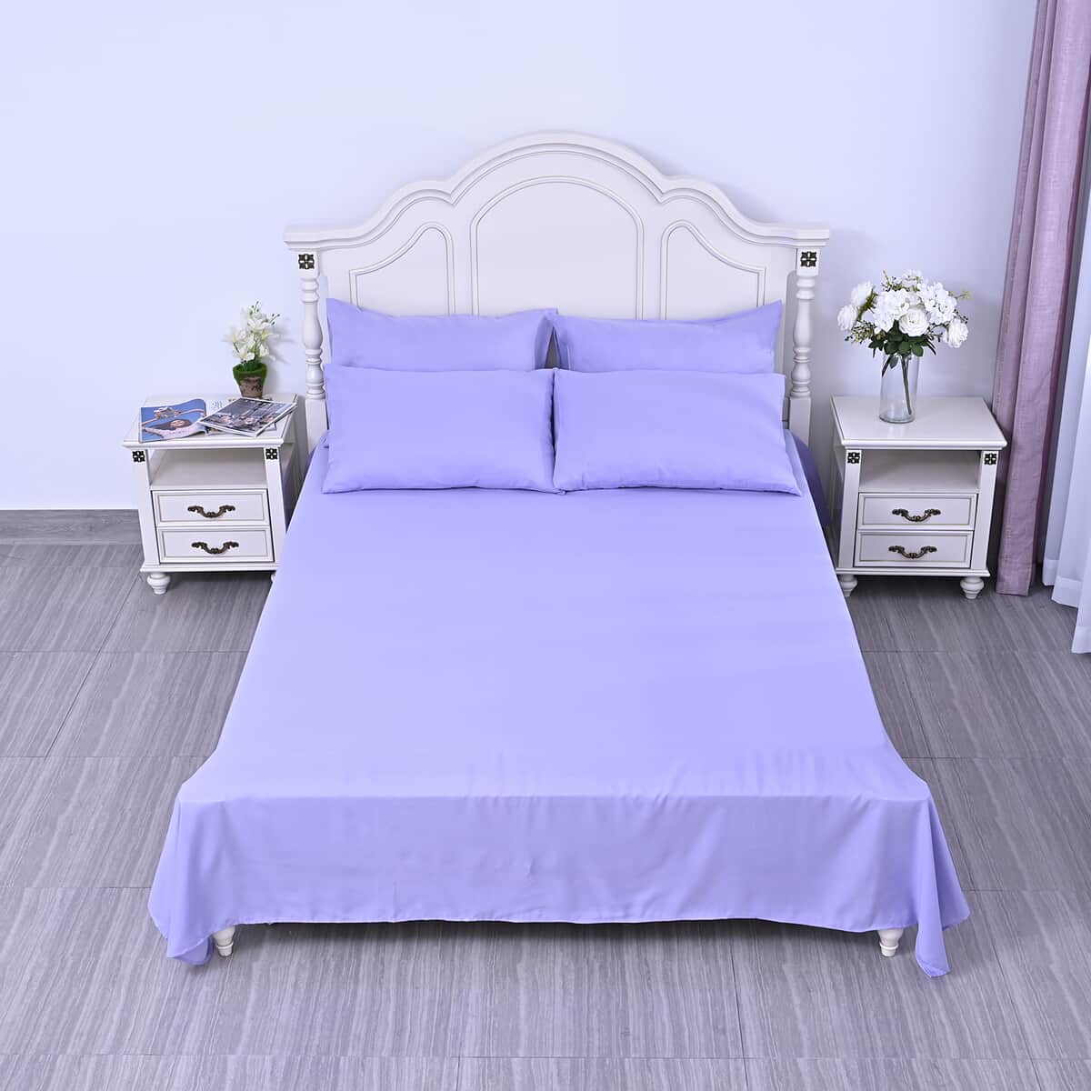 Homesmart Lavender Solid 6pcs Sheet Set - Queen (Microfiber) image number 1