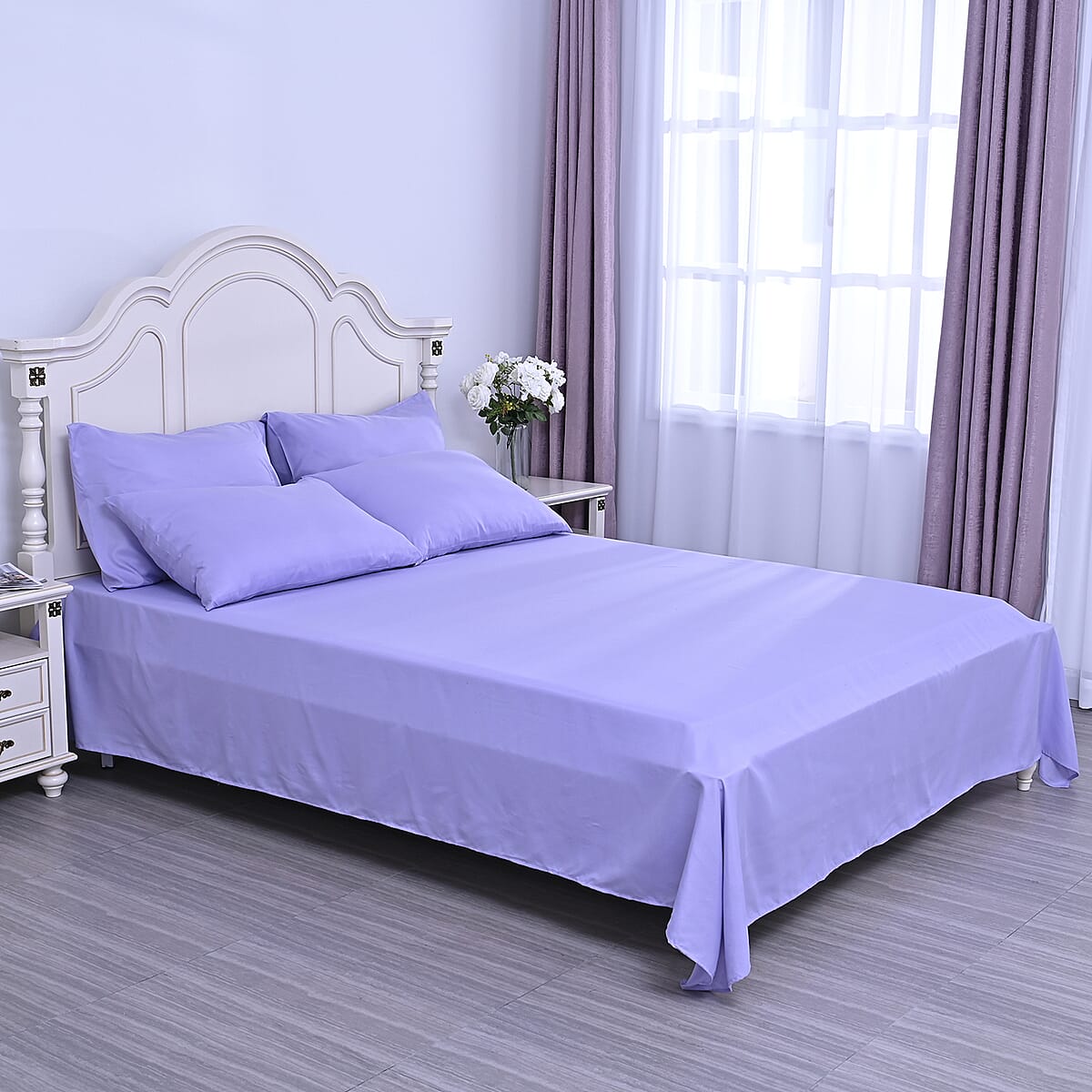 Homesmart Lavender Solid 6pcs Sheet Set - California King (Microfiber) image number 0