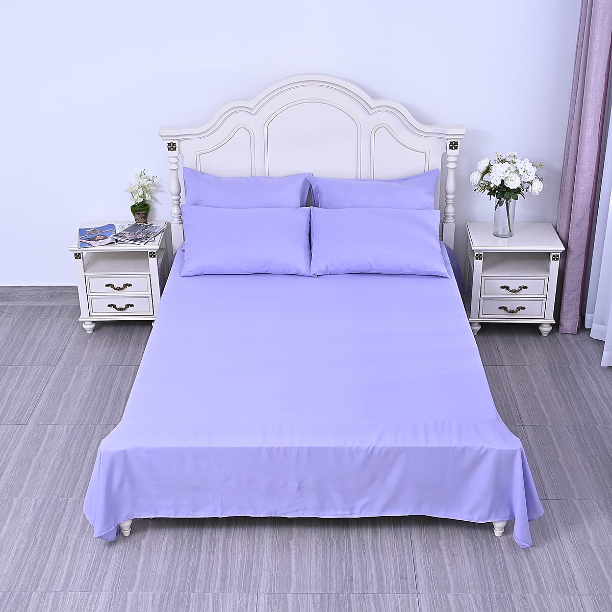 Homesmart Lavender Solid 6pcs Sheet Set - California King (Microfiber) image number 1