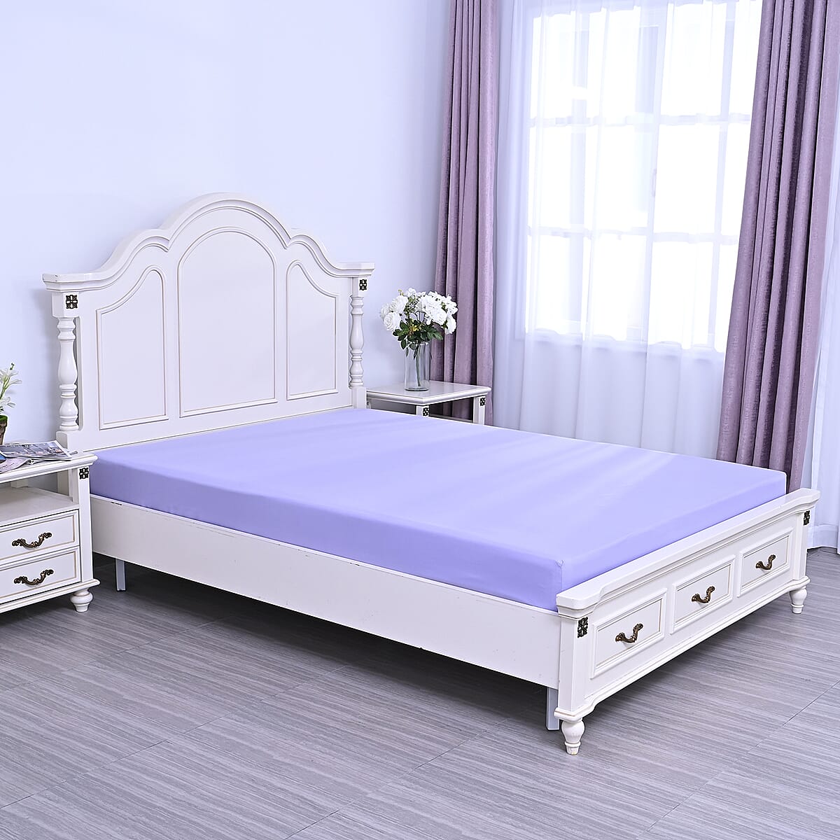 Homesmart Lavender Solid 6pcs Sheet Set - California King (Microfiber) image number 2