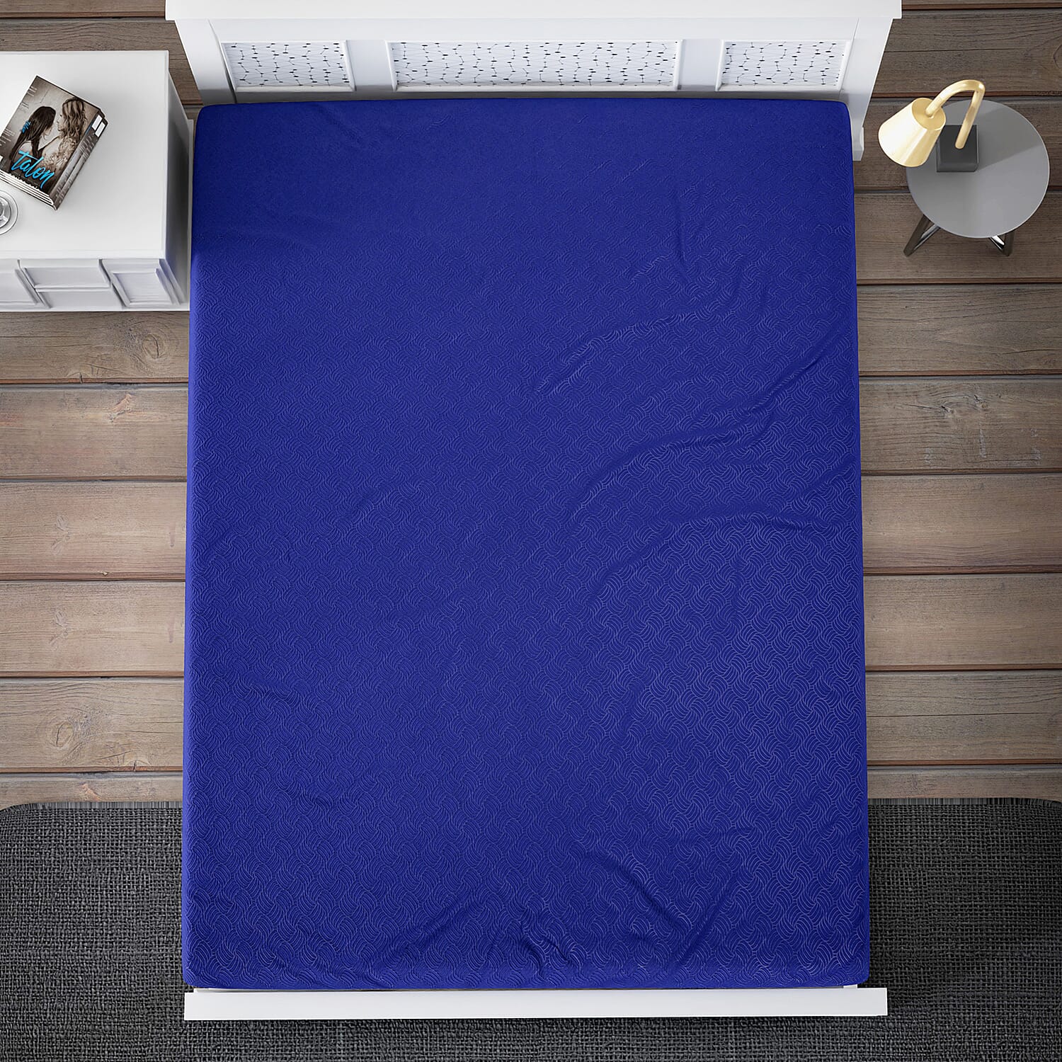 HOMESMART Navy Solid Embossed 6 pcs Microfiber Sheet Set - Twin , Bed Sheets , Fitted Sheet , Bed Sheet Set , Microfiber Sheets