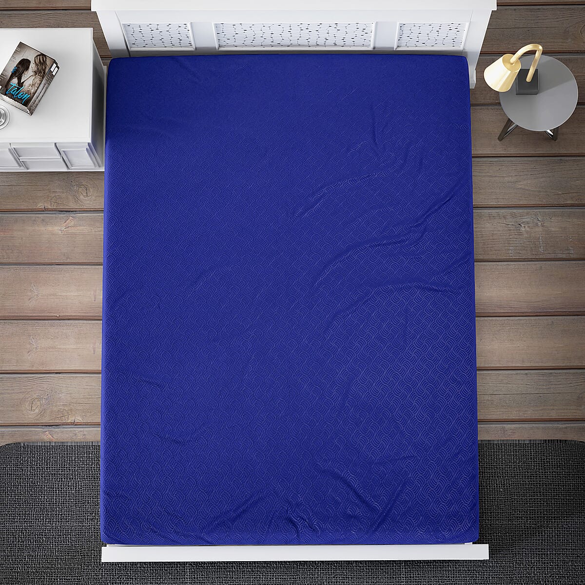 Homesmart Navy Solid Embossed 6 pcs Microfiber Sheet Set - Full , Bed Sheets , Fitted Sheet , Bed Sheet Set , Microfiber Sheets image number 6