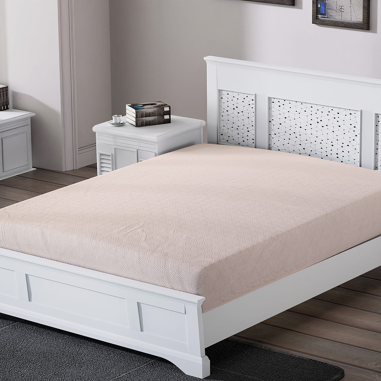 Homesmart Ivory Solid Embossed 6 pcs Microfiber Sheet Set - King, Bed Sheets, Fitted Sheet, Bed Sheet Set, Microfiber Sheets