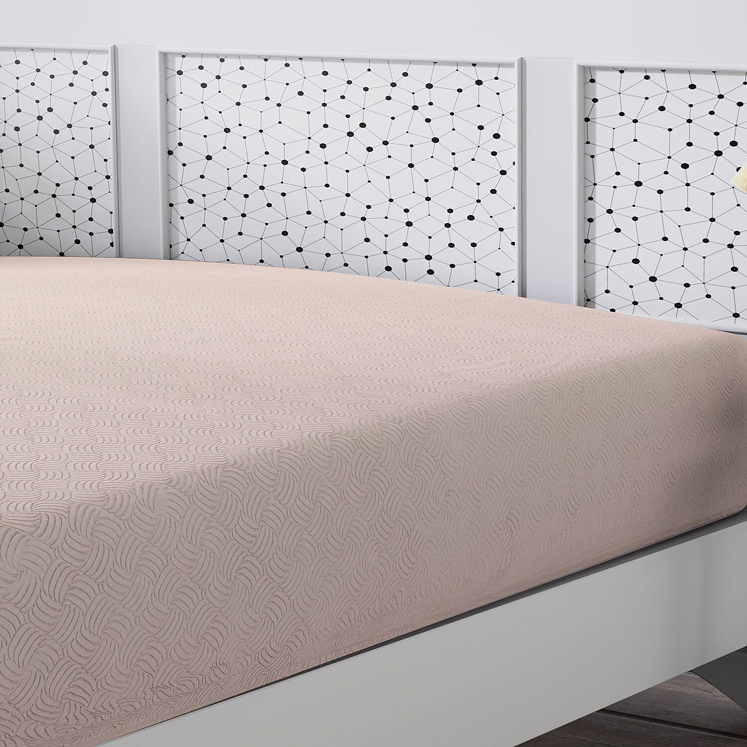 Homesmart Ivory Solid Embossed 6 pcs Microfiber Sheet Set - King, Bed Sheets, Fitted Sheet, Bed Sheet Set, Microfiber Sheets