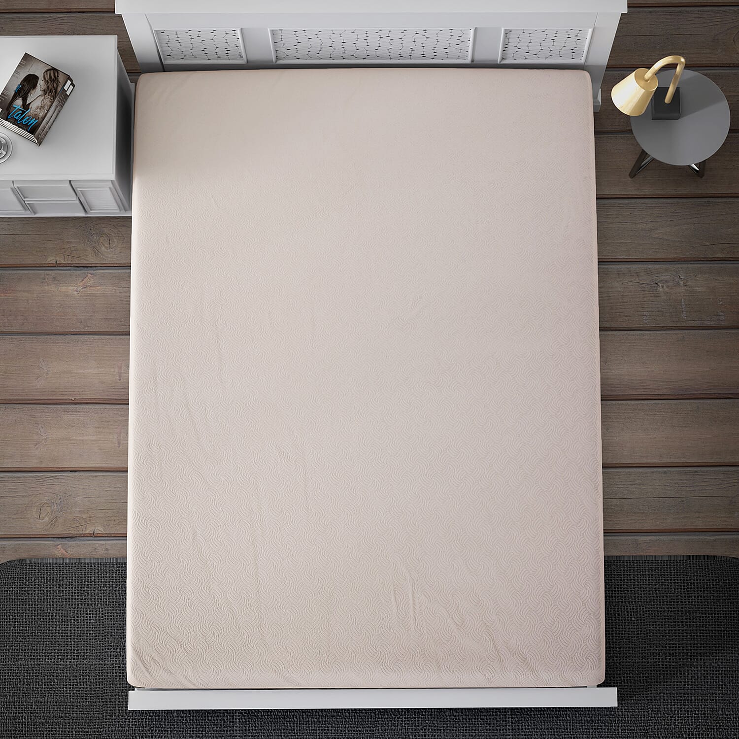 Homesmart Ivory Solid Embossed 6 pcs Microfiber Sheet Set - King, Bed Sheets, Fitted Sheet, Bed Sheet Set, Microfiber Sheets