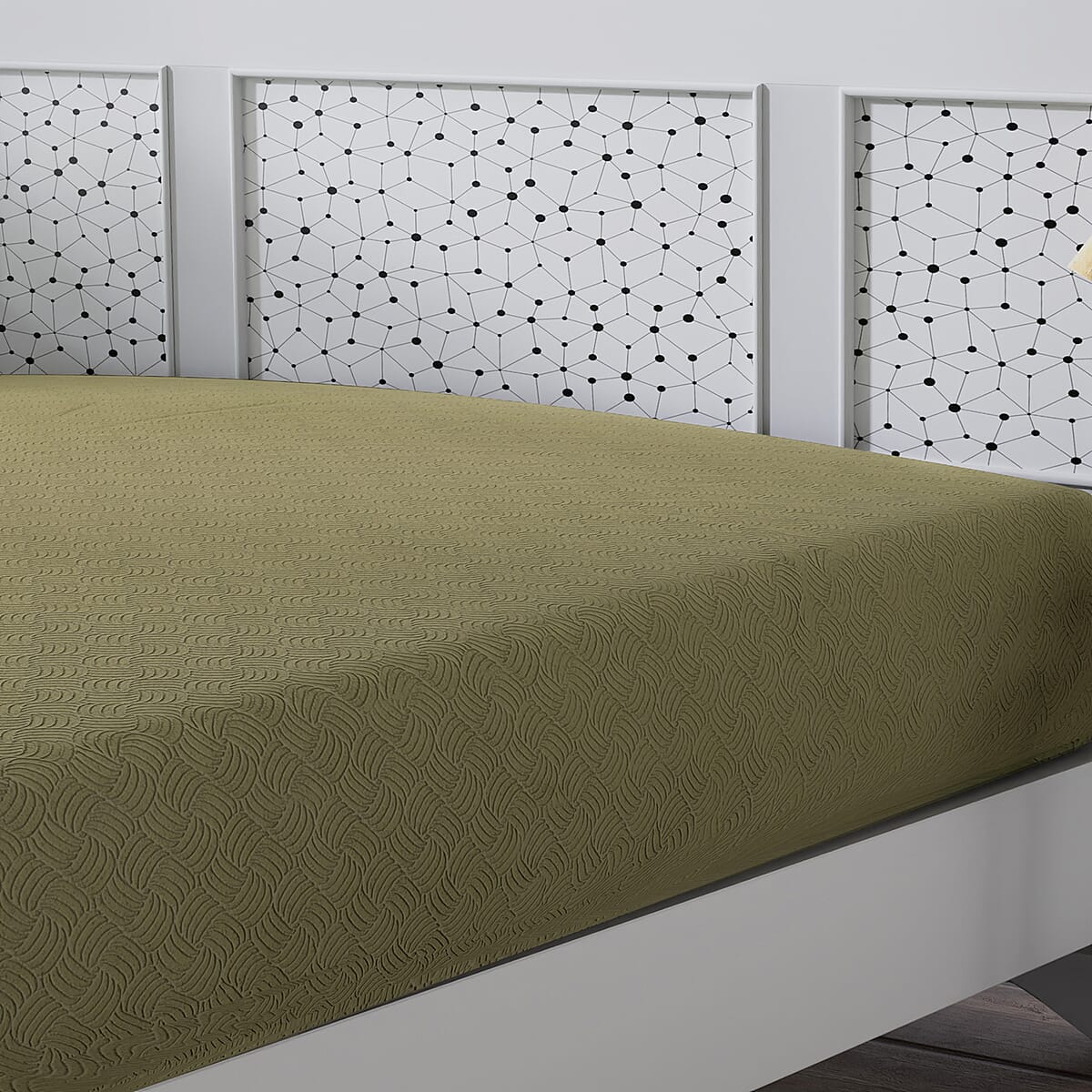 Homesmart Green Solid Embossed 6 pcs Microfiber Sheet Set - Twin, Bed Sheets, Fitted Sheet, Bed Sheet Set, Microfiber Sheets image number 5