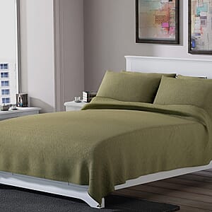 Homesmart Green Solid Embossed 6 pcs Microfiber Sheet Set - Full, Bed Sheets, Fitted Sheet, Bed Sheet Set, Microfiber Sheets