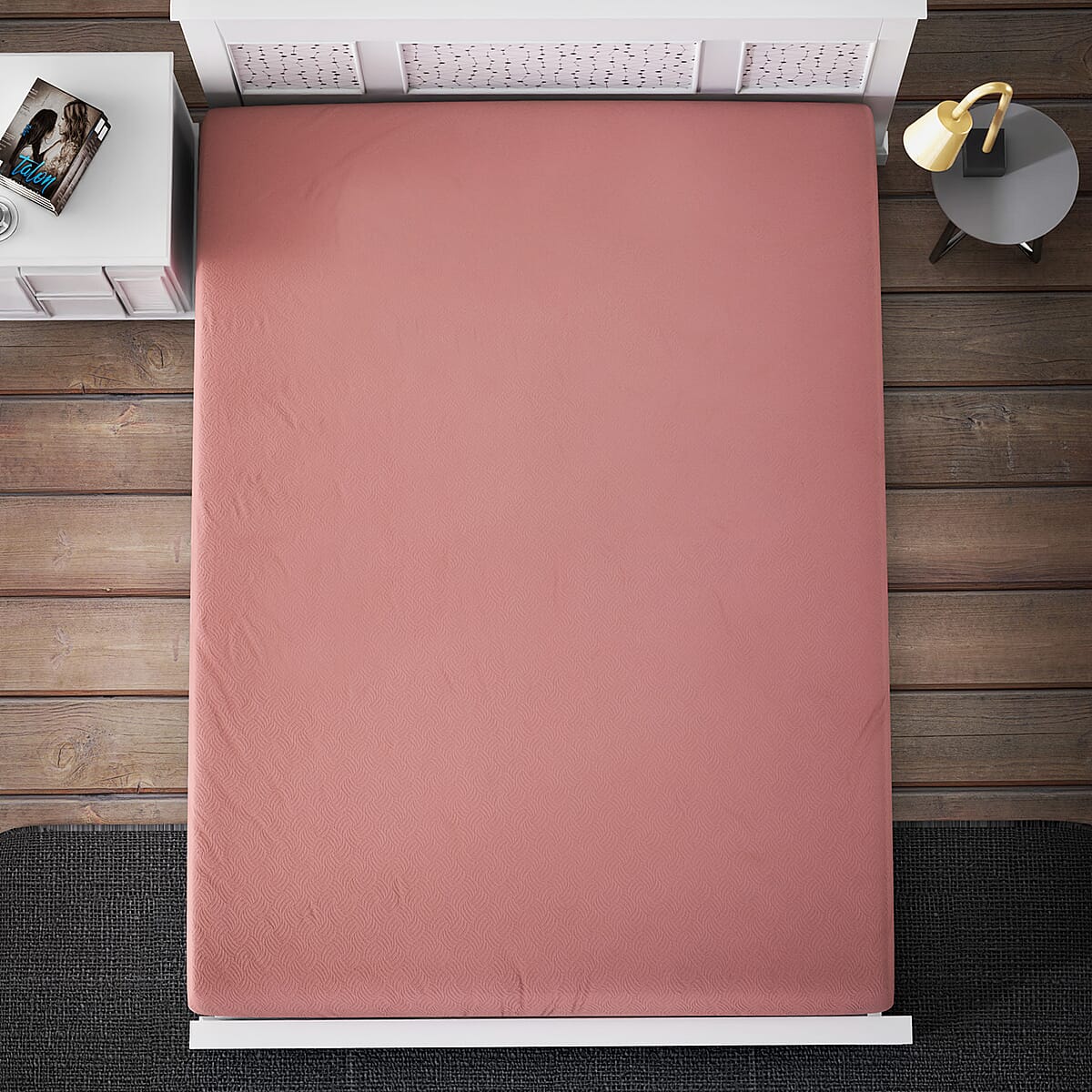 Homesmart Peach Solid Embossed 6 pcs Microfiber Sheet Set - Full , Bed Sheets , Fitted Sheet , Bed Sheet Set , Microfiber Sheets image number 6