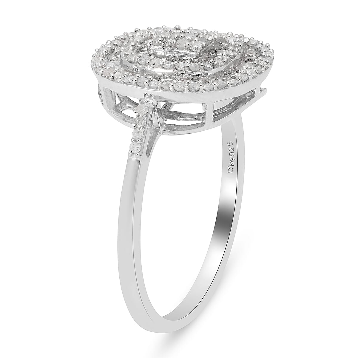 Diamond Cushion Shape Ring in Platinum Over Sterling Silver (Size 10.0) 1.00 ctw image number 3