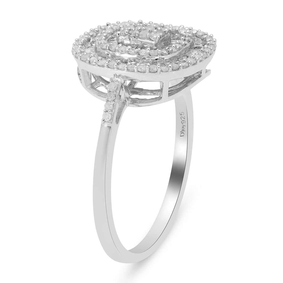 Diamond Cushion Shape Ring in Platinum Over Sterling Silver (Size 9.0) 1.00 ctw image number 3