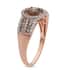 SGL Certified 10K Rose Gold Natural Champagne and White Diamond Ring (Size 7.0) 3.75 Grams 1.00 ctw image number 3