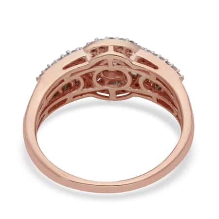 SGL Certified 10K Rose Gold Natural Champagne and White Diamond Ring (Size 7.0) 3.75 Grams 1.00 ctw image number 4