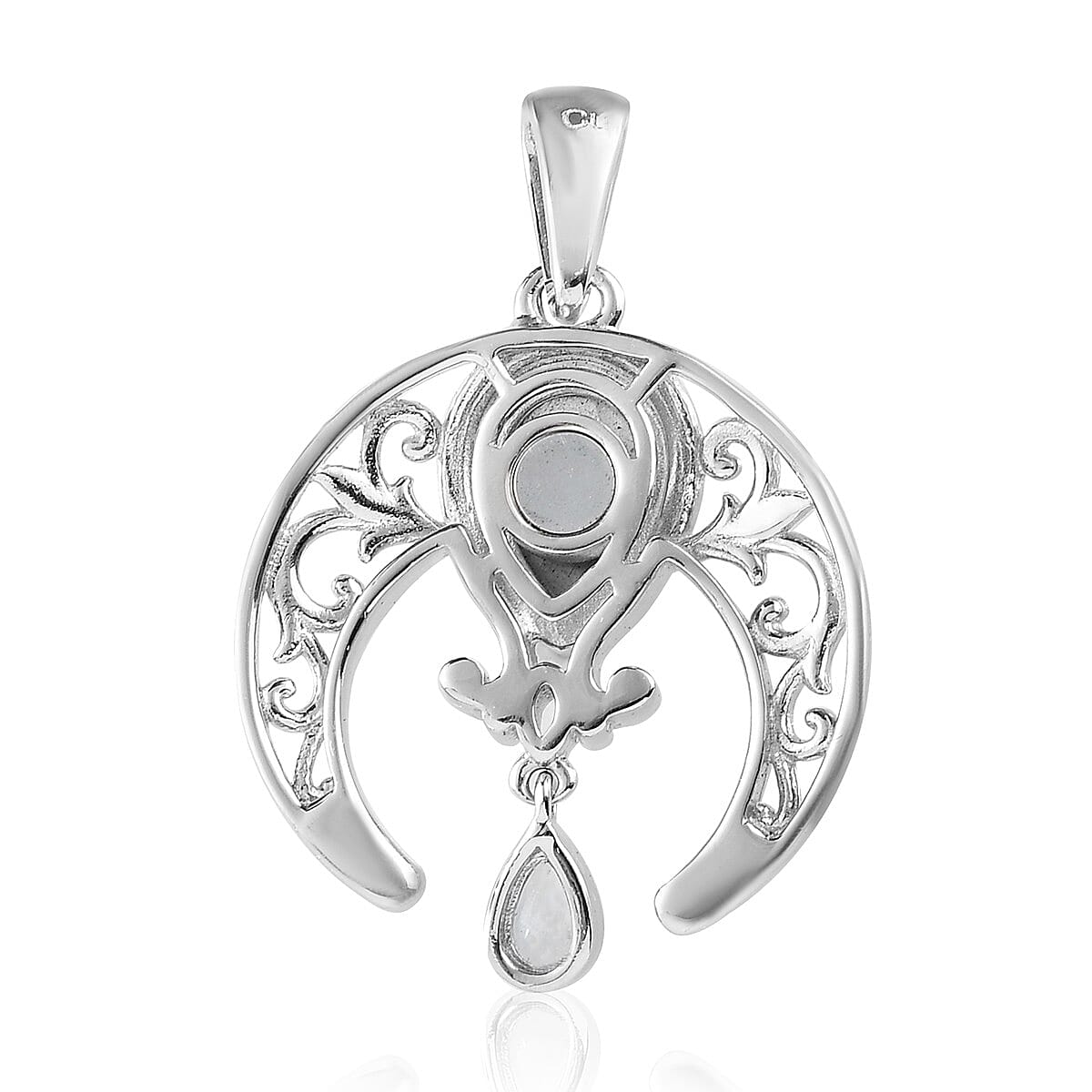 Malagasy Labradorite and Sky Blue Topaz Fancy Pendant in Platinum Over Copper 2.50 ctw
