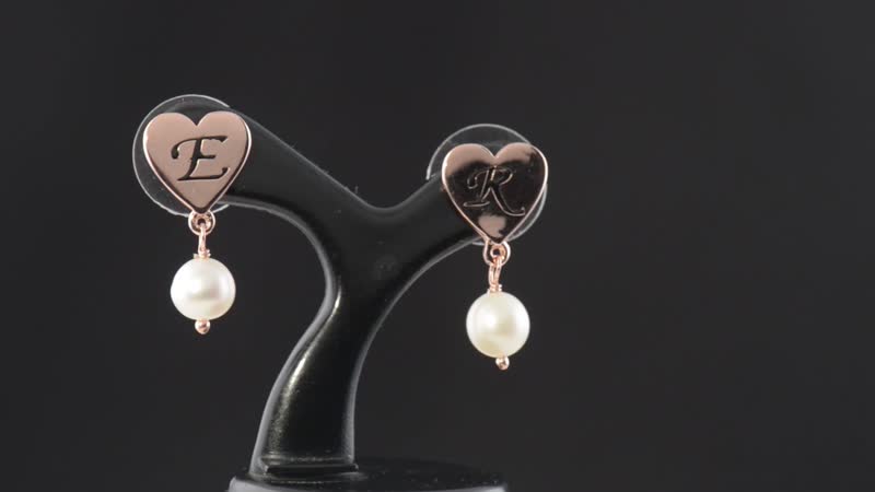Freshwater White Cultured Pearl Heart Drop Earrings in Platinum Over Sterling Silver