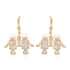 Gemini Zodiac, Freshwater Pearl and Natural White Zircon Earrings in Vermeil Yellow Gold Over Sterling Silver image number 0