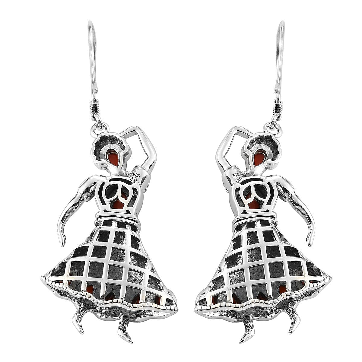 Artistry Dancing Doll Collection Mediterranean Coral Earrings in Sterling Silver image number 5