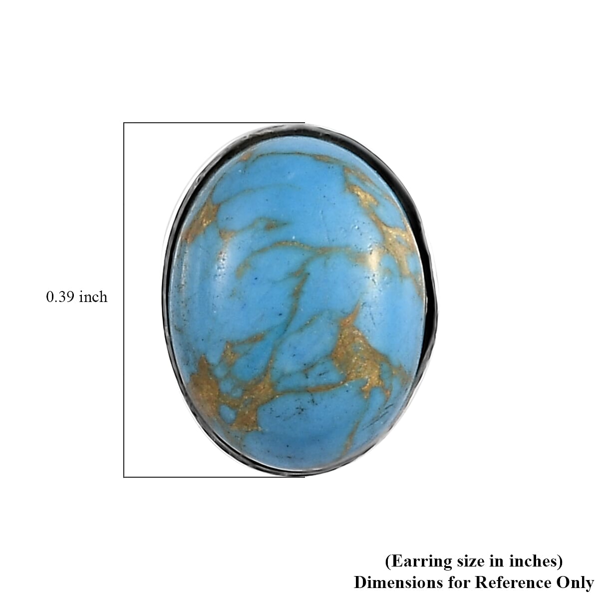 Mojave Blue Turquoise Solitaire Stud Earrings in Sterling Silver 3.65 ctw